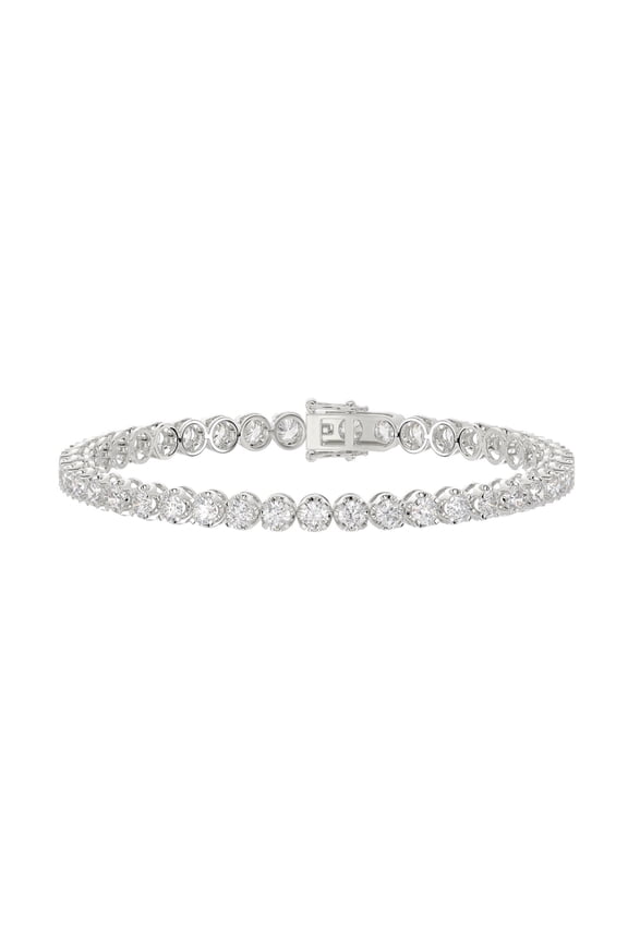 3Ct. Round Cut Lab Grown Diamonds 7" TENNIS Bracelet 10K White Gold