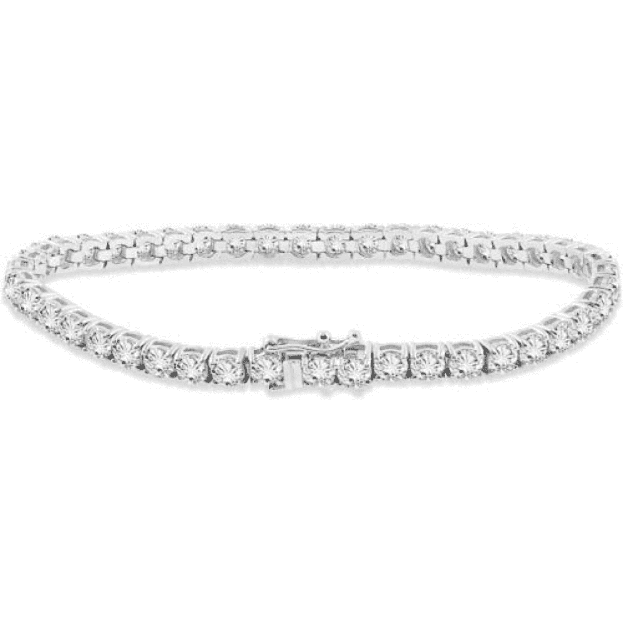 JEWELLERY CRAFT 3Ct Round Cut Moissanite (VVS1/D) 14k White Gold Tennis Bracelet Fine Jewelry for Women Gifts