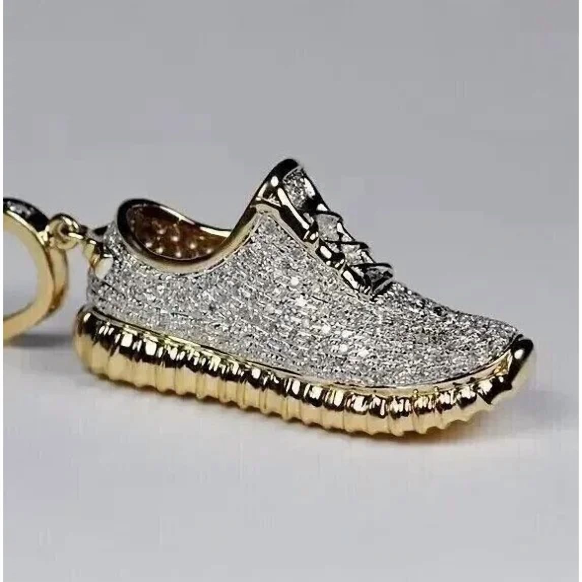3Ct Round Cut Real Moissanite Womens Shoe Pendant Necklace 14K Yellow Gold  Plated - Walmart.com