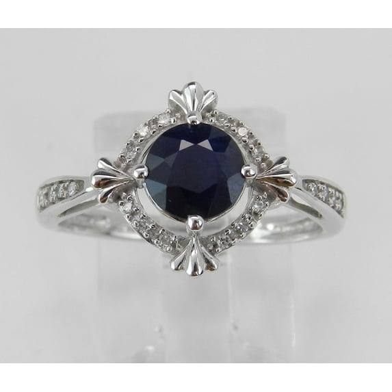 3Ct Round Cut Simulated Blue Sapphire Wedding Band Ring In 14k White Gold Plated
