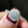 thumbnail image 1 of 3Ct Round Cut Simulated Diamond Women's Engagement Gift Ring 14k White Gold Plated, 1 of 3