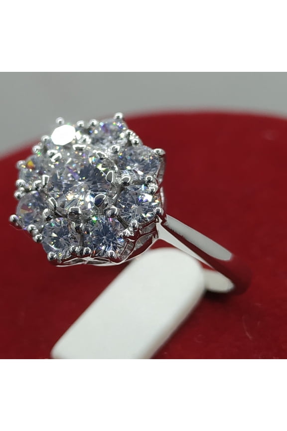 3Ct Round Cut Solitaire Vintage Art Deco Wedding Engagement Ring 14K White Gold Plated Ring, Cluster Ring, Simulated Diamond Ring Mother's Day Gifts