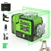 3D 12 Lines Cross Line Laser Level, 200Ft Green Beam 3 x 360  Self-Leveling Laser Level Tools with Bluetooth, Li-ion Battery and Magnetic Bracket