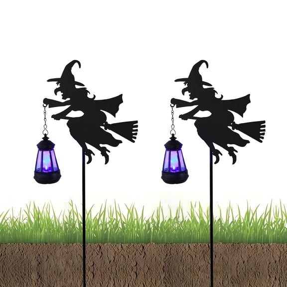 [3D] 2 Pack Solar Fairy Shadow Lights, IP44 Waterproof Garden Lights, Colorful/Warm Light Optional, Solar Landscape Lamp for Patio, Yard, Camping, Valentine's Day Gift