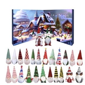 3D 24pcs Plush Elf Christmas Advent Calendar,Holiday Countdown Surprise Gift,Winter Home Decor Toy Set,Xmas Party Favor Supply