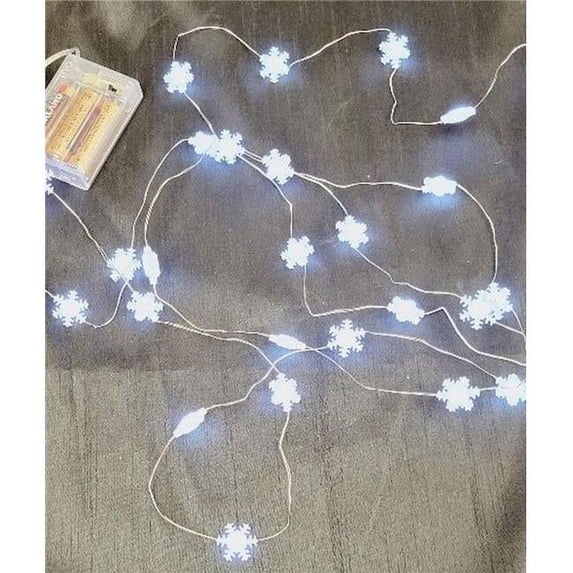 3D 30 White Snowflakes Light String