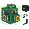 thumbnail image 1 of 3D 3x360° Laser Level, Self Leveling Laser Level with Rechargeable Battery, Green Cross Line Laser Tool for Construction&Picture Hanging, Include Remote Control, Magnetic Bracket, Carrying Bag, 1 of 9
