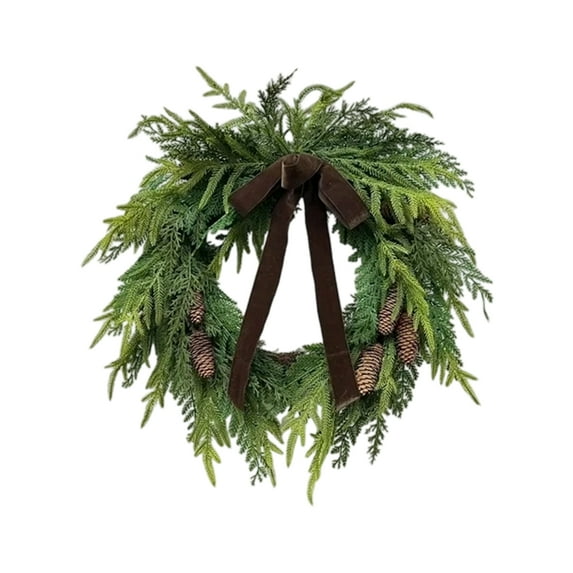 3D 50Cm Artificial Eucalyptus Wreath With Berries Pine Cones Handmade Greenery For Front Door Indoor Outdoor Home Wall Window Festival Wedding Decor