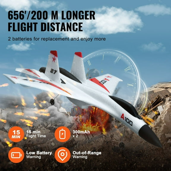 3D/6G Mode RC Plane - EPP Foam Fighter, 2.4GHz Remote Control, Great Outdoor Toy
