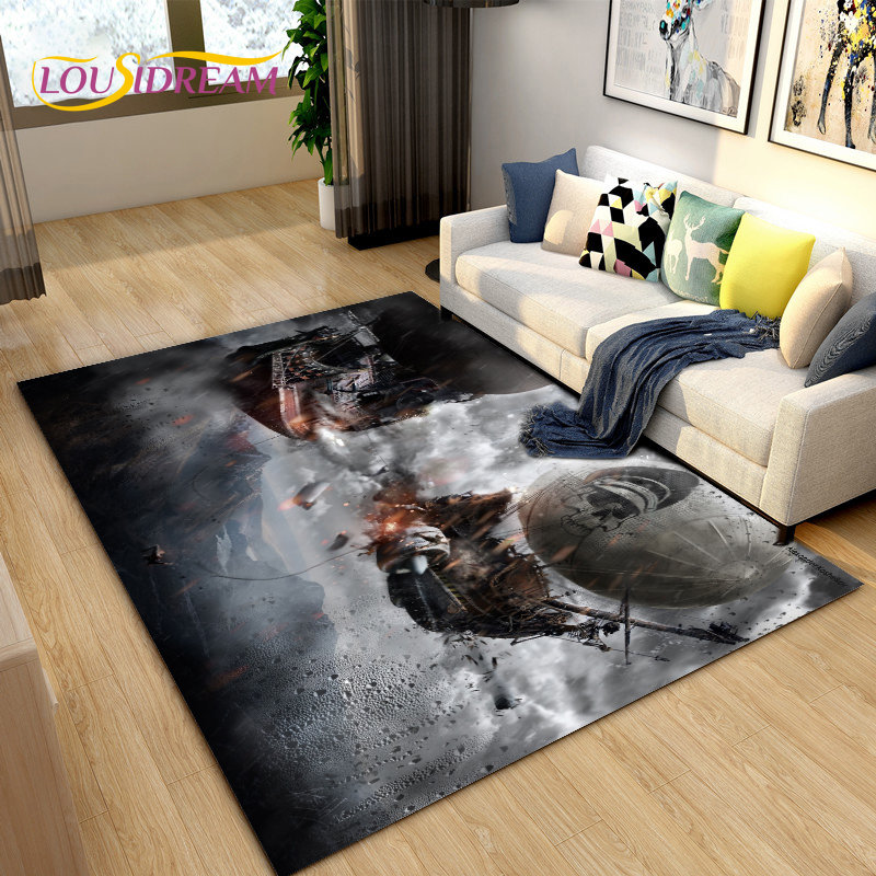 3D A Pirate Boat Barque Boat Area Rug Large Carpets Rug for Living Bedroom Sofa Doormat ration