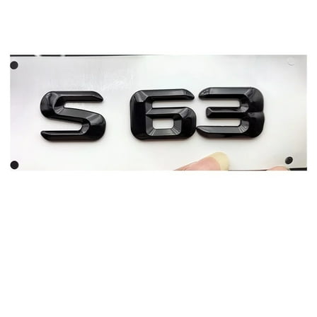 3D ABS Chrome S 63 Logo S63 Emblem Letters Sticker Car Trunk Badge Decal