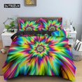 3D Abstract Duvet Cover King Size Colorful Ripple Bedding Set