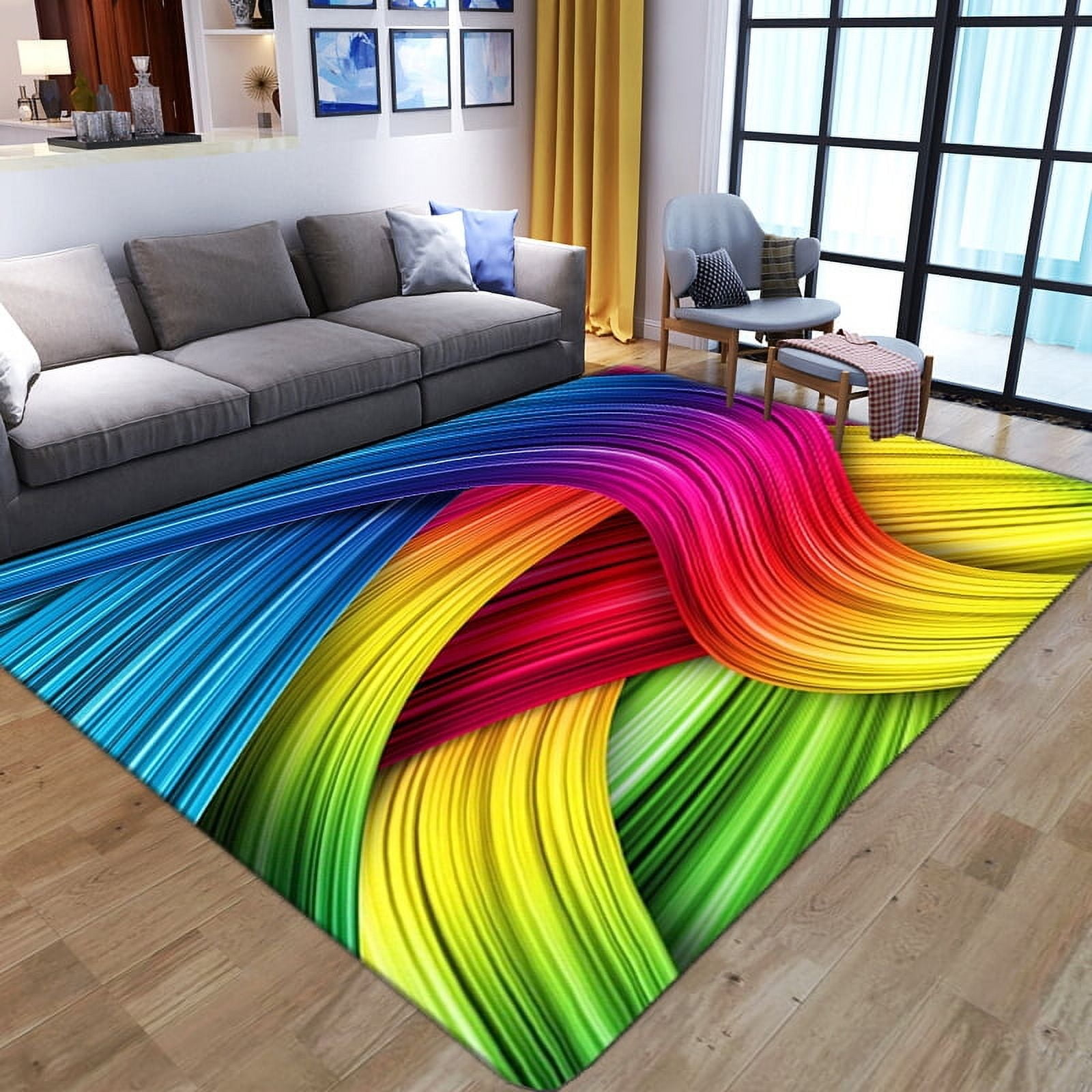 Visual Presentation Rugs 3D Abstract Geometric Visual n Area Rugs Large Carpets for Living Room ...