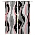 3D Abstract Line Gradient Purple Print Curtains For Kitchen Bedroom