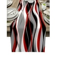 3D Abstract Line Gradient Red Table Runner Home Wedding Table Flag Mat