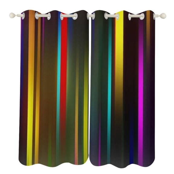 3D Abstract Lines Curtains Aesthetic Envrionmental Friendly Picture, Living Room Bedroom Window Drapes 2 Panel Set