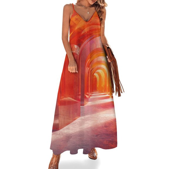 3D Abstract Lines Design Sleeveless Dress Woman Fashion Long Dresses Women's Summer Suit Dress 2025