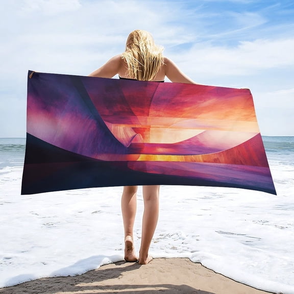 3D Abstract Lines Microfiber Lightweight Beach Towel Quick Dry Absorbent Thin Towels for Swimming Pool Camping Beach Easy for Vacation Essentials