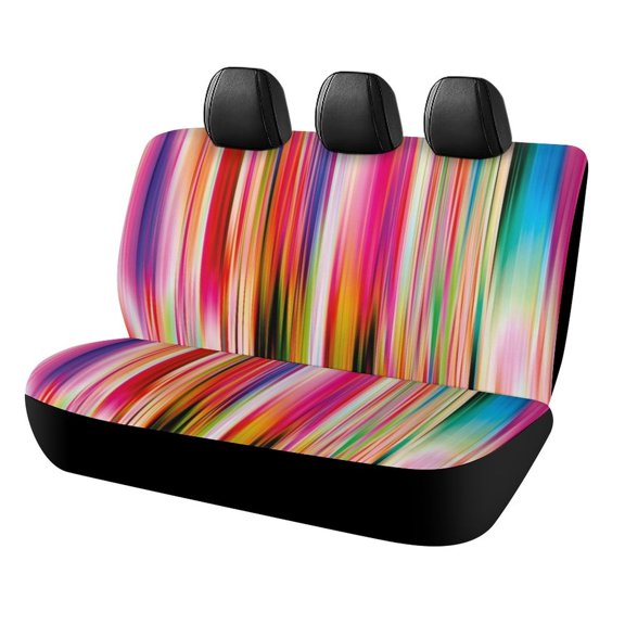3D Abstract Lines Printed Universal Back Bench Car Seat Cover Pack of 2 Rear Seat Covers for for Most Cars,Trucks,SUVs Or Van