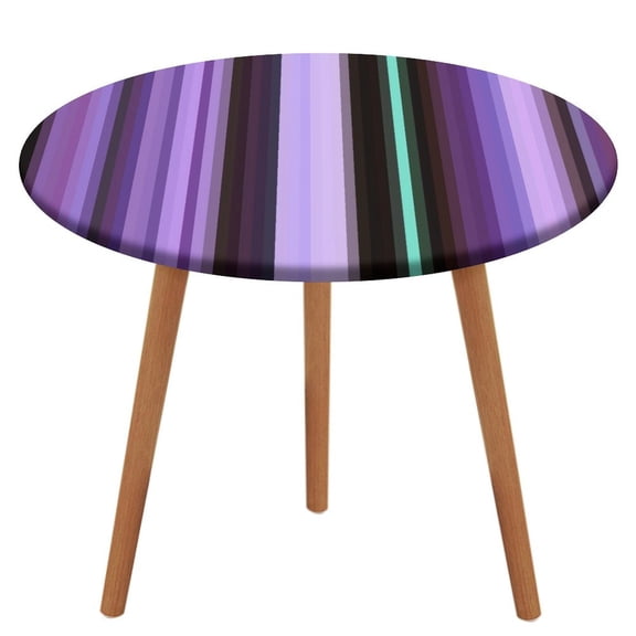 3D Abstract Lines Round Fitted Tablecloth with Elastic Edge Outdoor Tablecloth Washable Round Table Cover Reusable Tablecloths for Kitchen Picnic Party Fits 40-54" Diameternd Tables