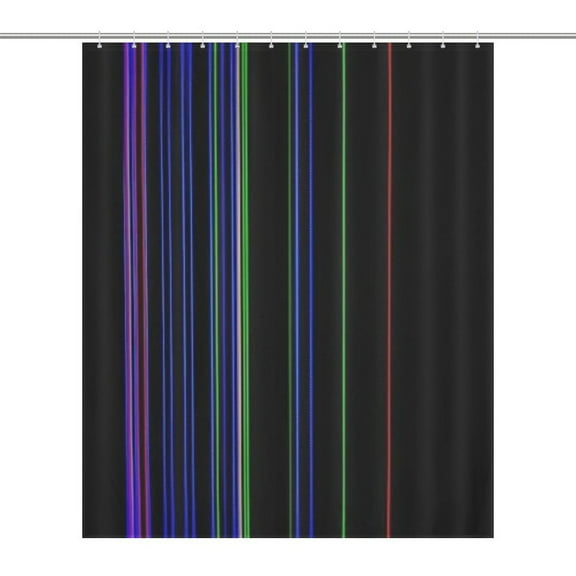 3D Abstract Lines Shower Curtain Cloth Fabric Bathroom Decor with Hooks