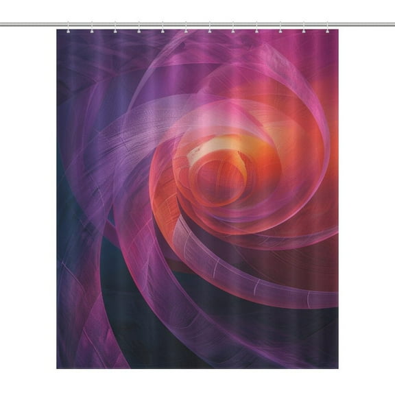 3D Abstract Lines Shower Curtain Fabric Bathroom Decor with Hooks