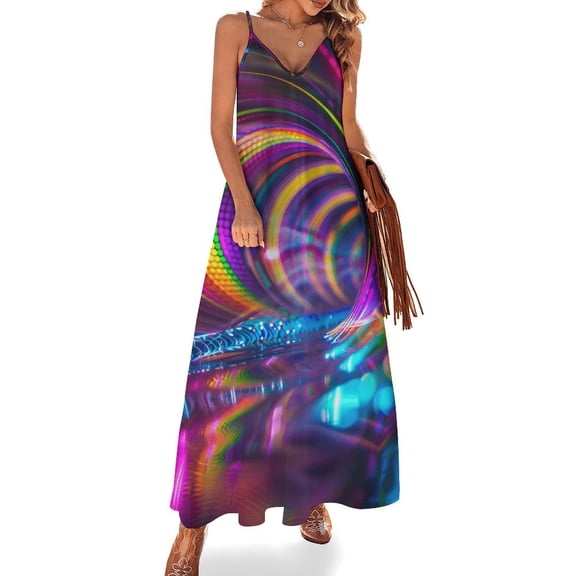 3D Abstract Lines Sleeveless Dress Woman Fashion Long Dresses Women's Summer Suit Dress Summer 2025 Women