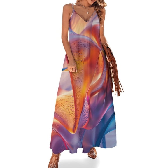 3D Abstract Lines Sleeveless Dress for Women Clothing Female Women's Summer Skirt