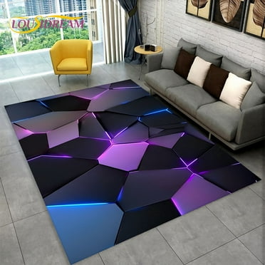 3D Abstract Modern Geometric n Area Rug Carpet Rug for Living Room Bedroom Sofa Doormat r Kid Game Non-slip Floor Mat