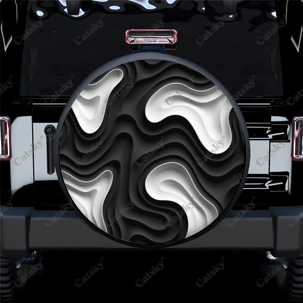 3D Abstract Technology Art Polyester Universal Spare Wheel Tire Cover