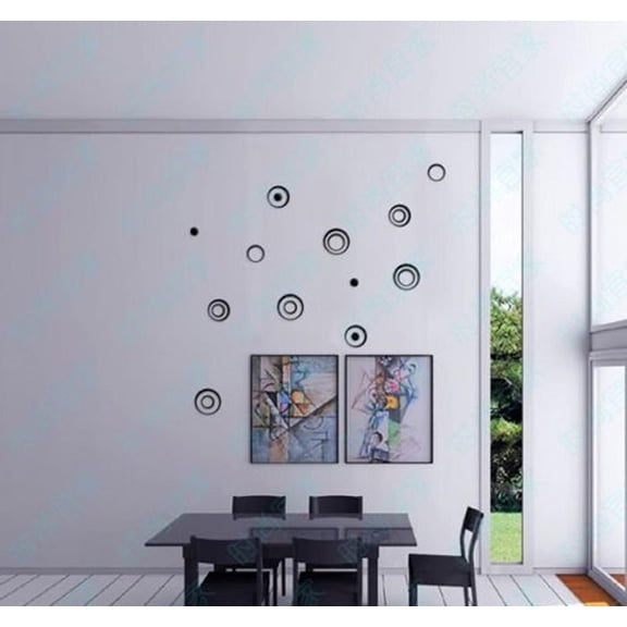 3D Acrylic Circle Wall Stickers 2.0-5.9 Inches, Set of 5 Removable Polka Dot Decals, Modern Stereo Diy Wall Art for Home Indoor Decoration, 1X Polka Circle 3D Wall Sticker