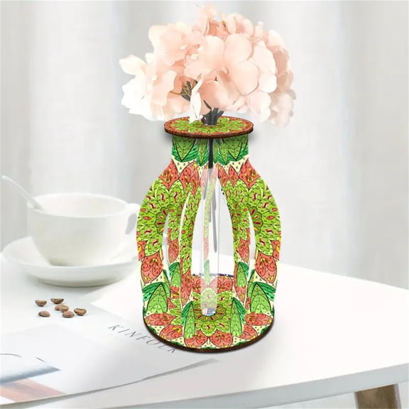 3D Acrylic Diy Diamond Painting Vase, Creative Handmade Craft Kit With Pattern, Home Decor Accent For Living Room Bedroom Office Desk, Unique Gift For S Kids Craft