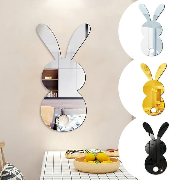 3D Acrylic Frameless Mirror Wall Decal Stickers 7x3.5 Inches for Bathroom Bedroom Door Tiles - Easy Peel and Stick Decorative Mirror Panels