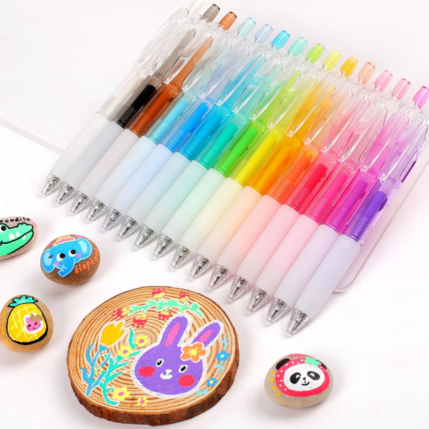 3D Acrylic Gel Pens with 1mm Bullet Tip 15-Color Acrylic Paint Markers for Rock Glass Wood Fabric Card Metal Ceramic Art DIY Accessories