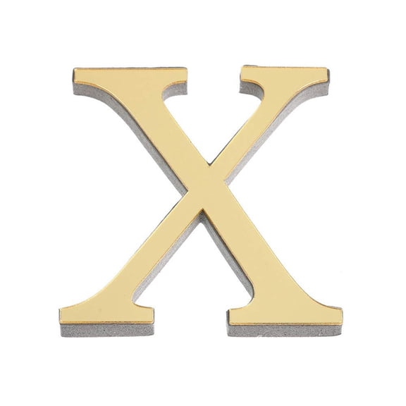 3D Acrylic Large Letter Wall Stickers Self Adhesive Durable Bright Visual Art for DIY Home Decoration Gold Flat Smooth Surfaces