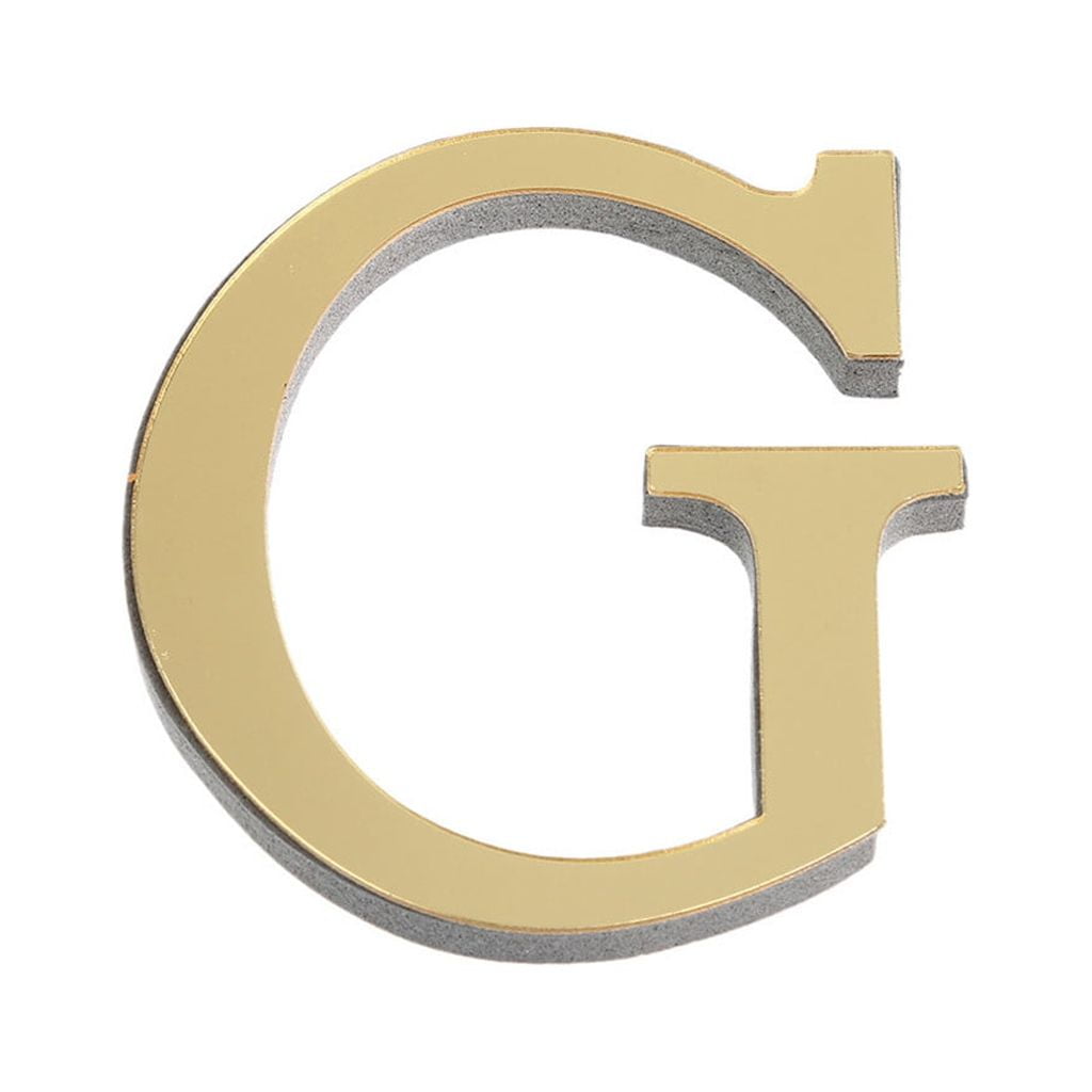 3D Acrylic Mirror Letters Wall Stickers, Gold Letters SelfAdhesive