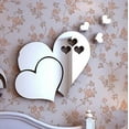 thumbnail image 1 of 3D Acrylic Mirror Wall Decal Stickers Acrylic Mirror Decor Removable Wall Art Decals DIY Love Hearts Mural Stickers for Office Home Dorm Decor (Silver), 1 of 4