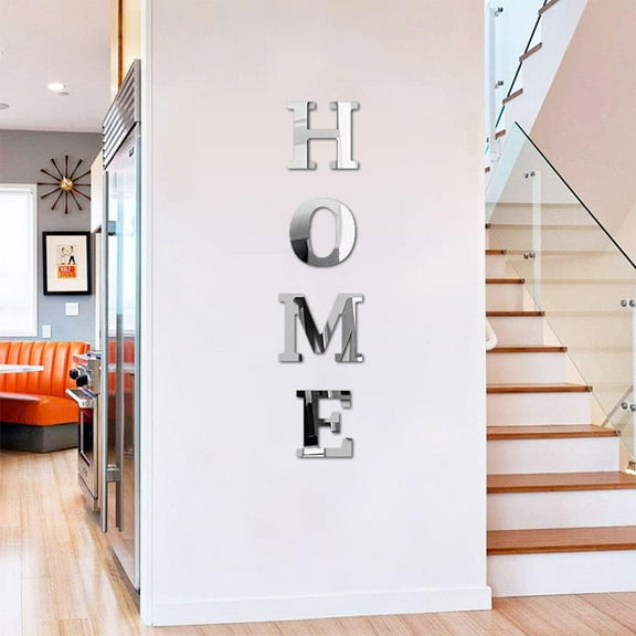 3D Acrylic Mirror Wall Stickers House Sign Letters Acrylic Mirror Wall Stickers 3D Mirror Wall Stickers DIY Removable 23X22cm 23X22cm