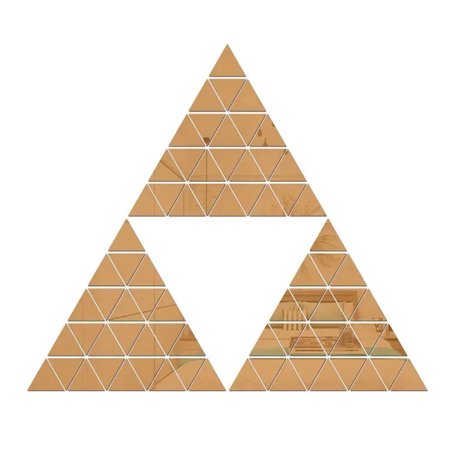 3D Acrylic Triangular Mirror Wall Stickers 100 Pieces Mosaic Self-Adhesive Mirror Tiles DIY Wall Stickers Room Home Decoration