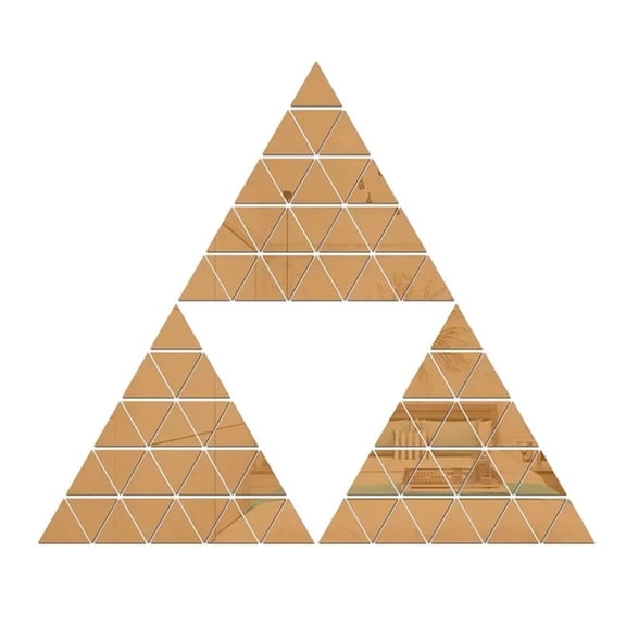 3D Acrylic Triangular Mirror Wall Stickers 100 Pieces Mosaic Self-Adhesive Mirror Tiles DIY Wall Stickers Room Home Decoration