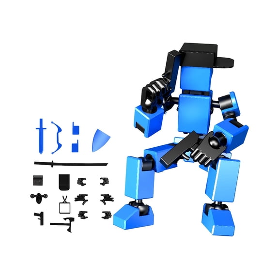3D Action Figure, 3d Printed Multi-Jointed Movable Robot, Desktop Decorations for Game Lovers Toys,Creative Assembly And Decompression Toys Blue