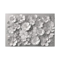 3D Aesthetic White Flower Background Canvas Wall Art for Home Decor Ready-to-Hang