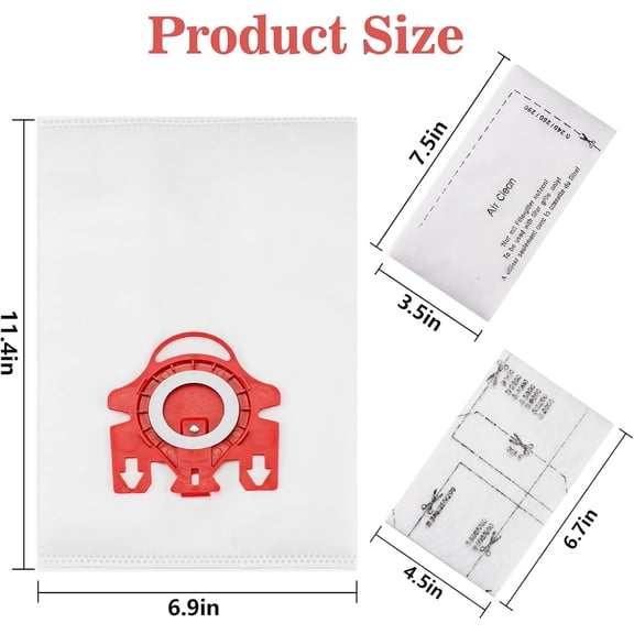 3D Airclean Dust Bags Replacement for Mie.le FJM Compact C2 Compact C1 Complete C1 S241 S290 S300i S500 S700 S4 S6 Series (Pack of 20) with 5 Motor Protection Filters 5 Air.Clean Filters