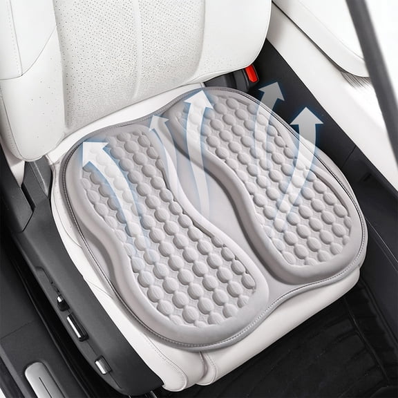3D Airflow Cooling Car Seat Cushion,Quick Heat Release Shock Absorb Multi-Layer Tough Silicone Material,Portable Universal Comfort Mat Relieve Hip Pressure For Car,Office,Home Seating(Khaki)