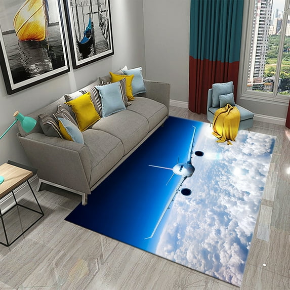 3D Airplane Carpet for Livingroom Bathroom Entrance Anti-slip Mat Doormat Carpet for Kitchen Kids Teens Bedroom r Area Mat