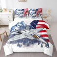 thumbnail image 1 of 3D Airplane Queen Comforter Set - 7 Pieces Bed in A Bag Aircraft Comforters,American Flag Bedding Sets with Comforter,Flat Sheet,Fitted Sheet and Pillowcases & Shams, 1 of 5