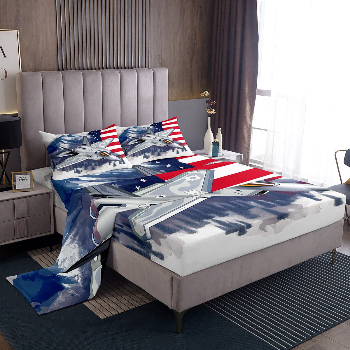 3D Airplane Sheet Set Teens Adults,Aircraft Bed Sheets Set Queen Size ...