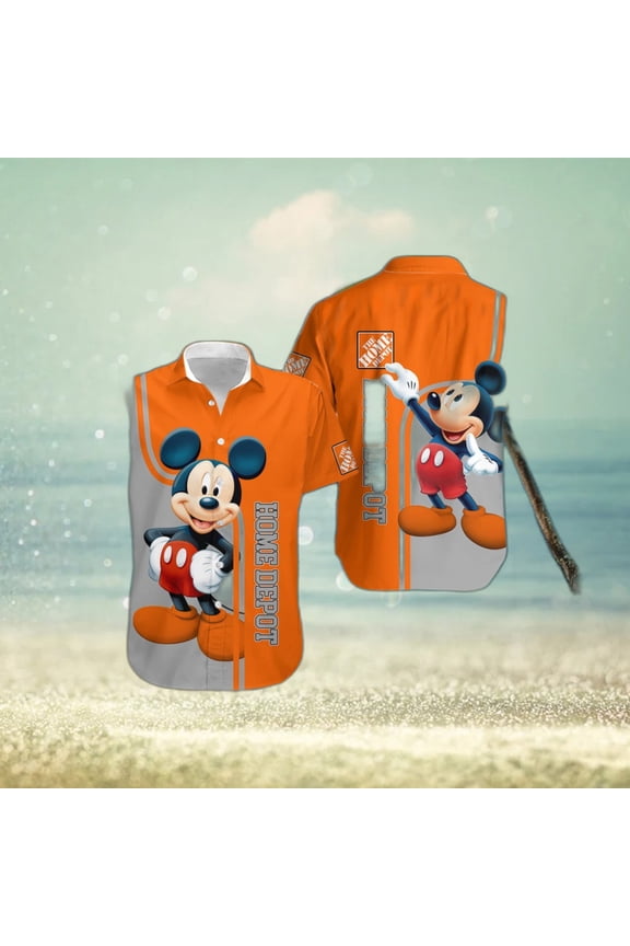 3D All Over Printed Home Depot Mickey Lover Summer Gift Hawaiian Shirt
