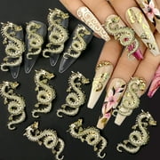 RAGUPEL  Nail Charms,Retro gold Dragon Charms for Nails Chinese Zodiac Dragon Nail Art Charms Metal Nail Charm Nail Jewels For Nail Art Decoration DIY Nail Accessories Nail Supplies,10pcs/set