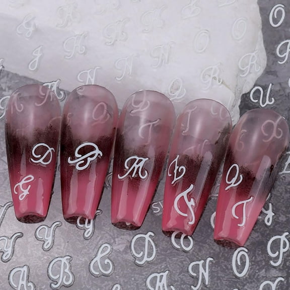 3D Alphabet Letter Stickers Self Manicure Decals Design for Women Girls Nail Accessories